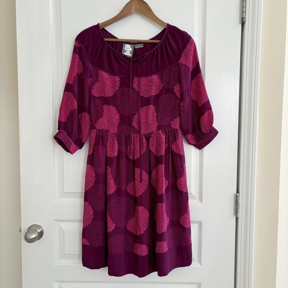 Girls From Savoy Dress Bouquet Toss Silk Dress Sz 0 Anthropologie - Picture 1 of 8